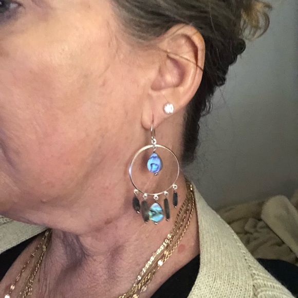 Dangle abalone shell earring - Picture 1 of 3